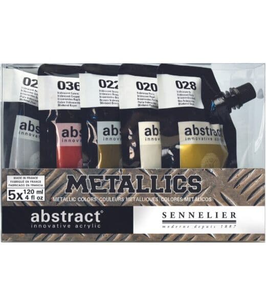 Sennelier Abstract akrylmaling i metalliske farger - 5 poser