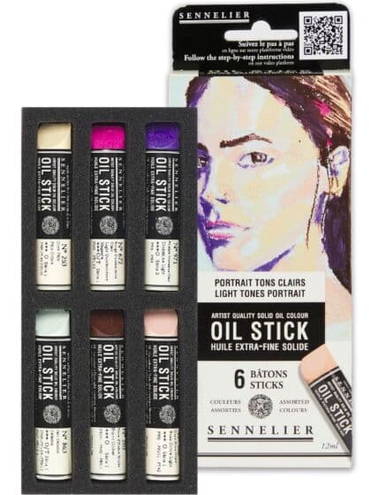 Sennelier Extra-Fine oljestifter i 6 farger - Temapakke: Portrett i lyse toner