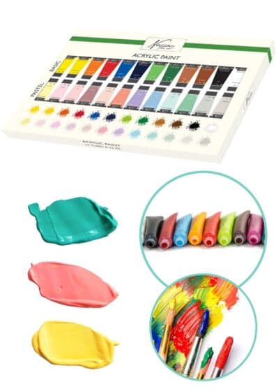 Nassau Fine Art akrylmaling - 24 tuber med maling - 24 x 22ml