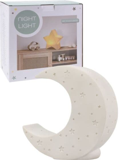 Batteridrevet nattlampe - måne 20 cm