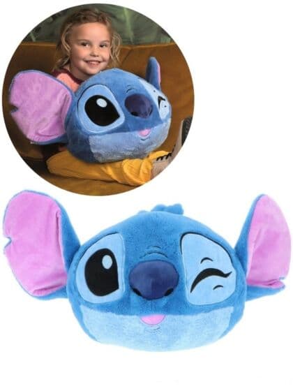 Noxxiez 3-i-1 Disney Stitch - bamse, håndvarmer og pute - 35 cm