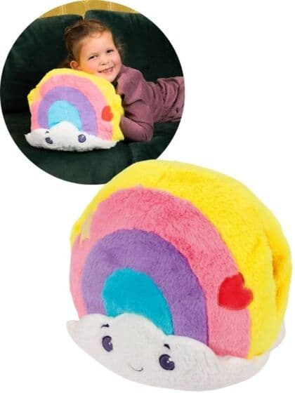 Noxxiez 3-i-1 Regnbue - bamse, håndvarmer og pute - 35 cm