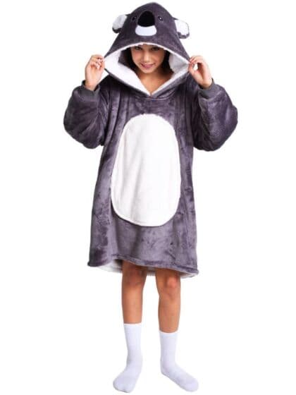 Noxxiez Oversized hoodie til barn opptil 160 cm - 7-14 år - koala