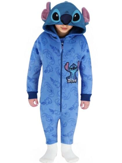 Disney Stitch Onesie - blå kosedrakt for barn 6-8 år - 122-128