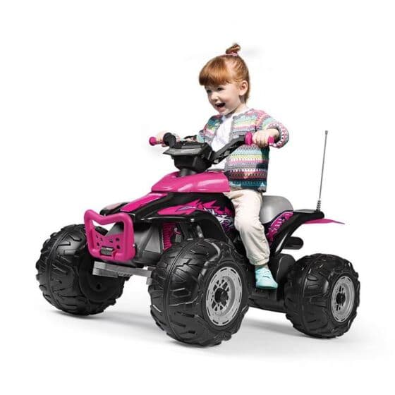 Peg Perego Corral T-Rex 330W - Rosa elektrisk firhjuling 12V med 2 hastigheter