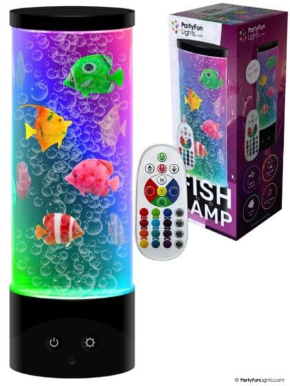 PartyFun Lights Fargeskiftende lampe - med fisker 28 cm