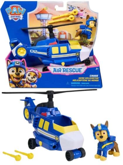 Lekefly Paw Patrol – Politihelikopter med Chase-figur