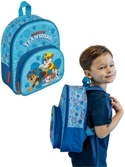 Paw Patrol ryggsekk med forlomme og justerbare stropper - blå
