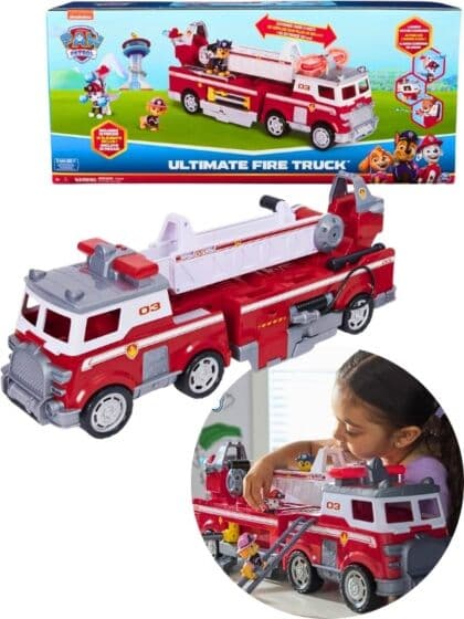 Paw Patrol Ultimate Firetruck lekebil med 3 figurer - lyd og lys