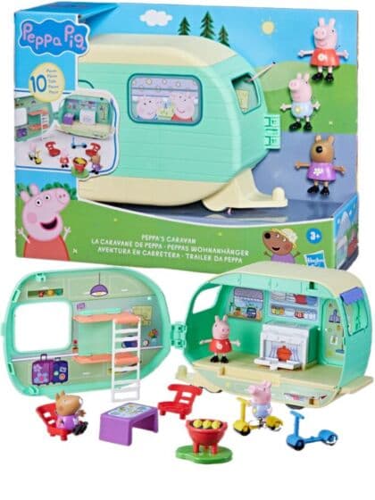 Peppa Gris Campingvogn lekesett med 3 figurer og tilbehør