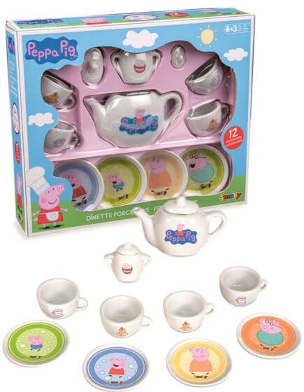 Smoby Peppa Gris tesett i porselen - 12 deler