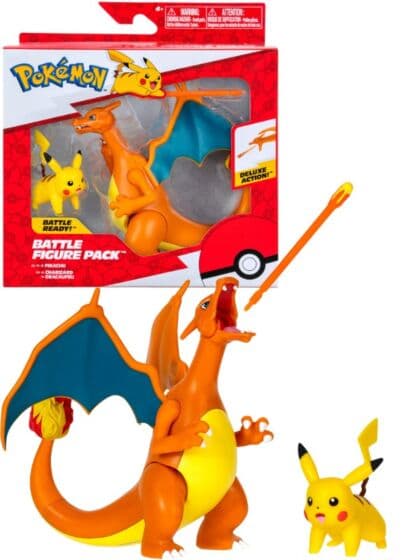 Pokemon Battle figursett med Charizard og Pikachu - 11 og 5 cm