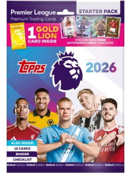 Topps Premier League Starter Pack - Offisiell startpakke med Gold Lion-kort