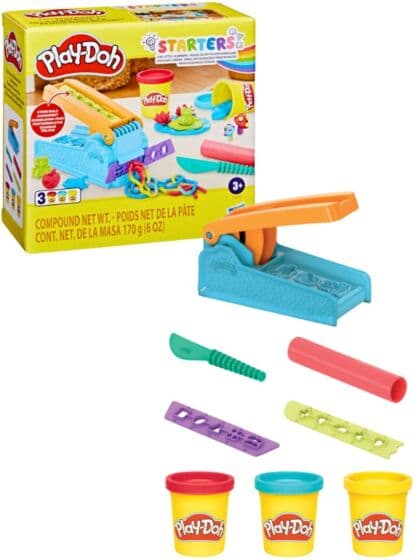Play-Doh startpakke med 3 bokser leire og tilbehør