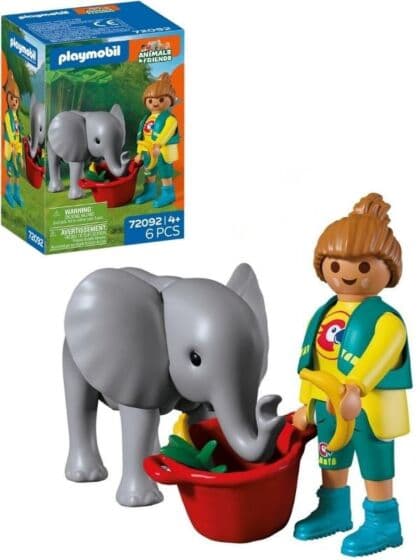 Playmobil Zoo dyrepasser med elefantunge 72092