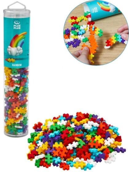 Plus Plus Mini Tube Rainbow mix - 240 regnbuefargede byggeklosser
