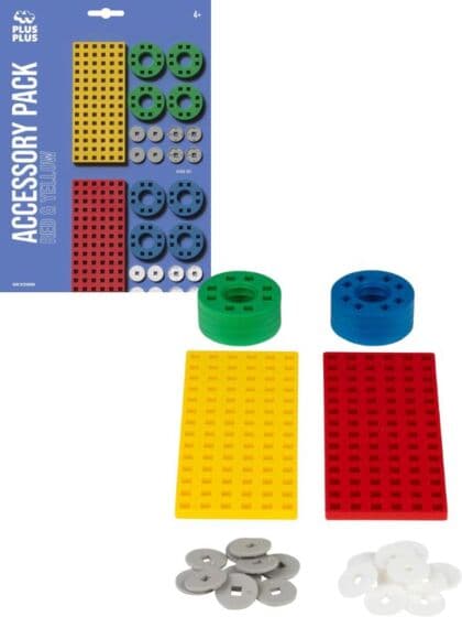 Plus Plus Tilbehørsett - rød og gul - 30 deler