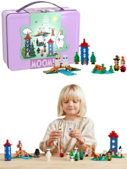 Plus Plus Mummidalen metallkoffert lilla – 500 byggeklosser