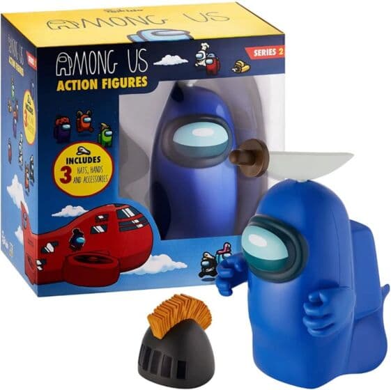 Among Us Crewmate actionfigur med 3 tilbehør - blå 17 cm
