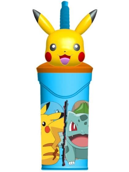 Pokemon 3D-kopp med sugerør - 360 ml