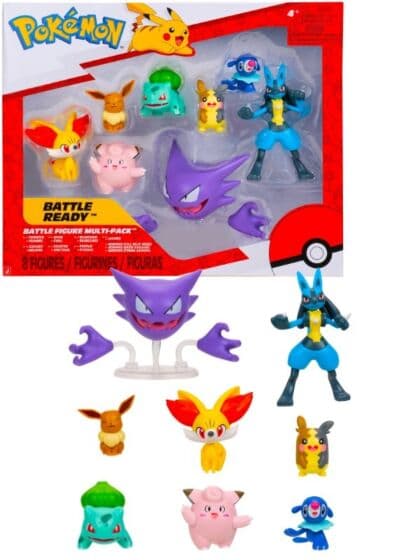 Pokemon Battle figursett med 8 figurer - 5 og 8 cm