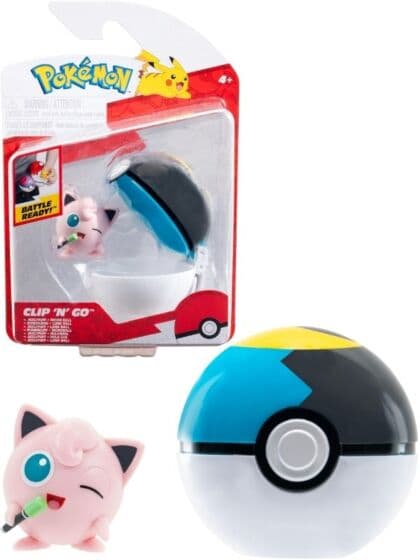 Pokemon Clip N Go figursett - Jigglypuff og Moon Ball - 5 cm