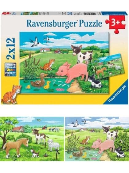 Ravensburger puslespill 2x12 brikker - Dyreunger