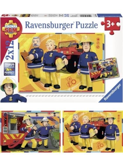 Ravensburger Brannman Sam puslespill 2x12 brikker - Brannmann Sam og venner