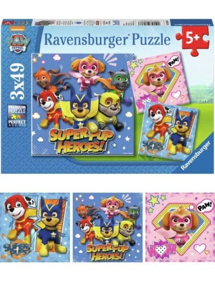 Ravensburger PAW Patrol Puslespill 3x49 brikker - Supervalper