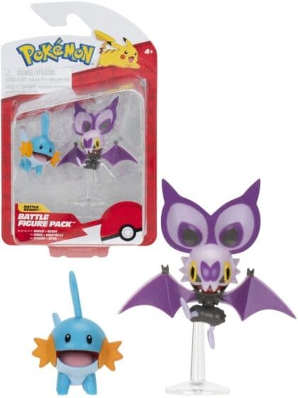 Pokemon Battle figursett med Noibat og Mudkip - 5 cm