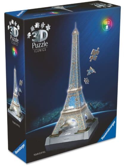 Ravensburger 3D puslespill Iconic La Tour Eiffel med lys - 243 deler