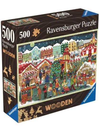 Ravensburger Puslespill i tre med 500 brikker - Julemarked