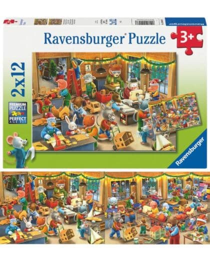 Ravensburger Puslespill Julegavefabrikken 2x12 brikker