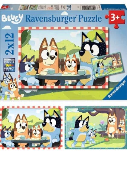 Ravensburger Bluey Puslespill 2x12 Brikker – Venner på Eventyr