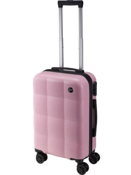 Kabinkoffert 38L med 4 hjul og justerbart håndtak – rosa