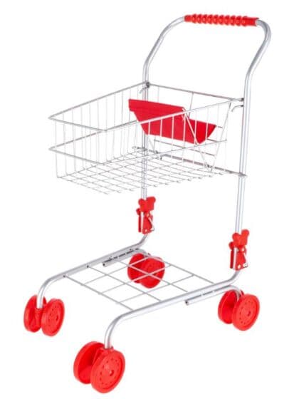 Rød handlevogn i metall - 60 cm