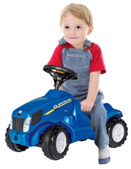 Rolly Toys rollyMinitrac: New Holland blå gåbil traktor - fra 18 mnd