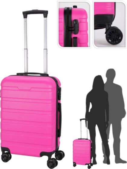 Kabinkoffert 32 L med 4 hjul og justerbart håndtak - Fuchsia