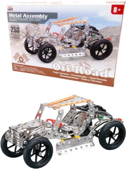 Off-Road konstruksjonssett i metall - byggesett på 253 deler med verktøy inkludert
