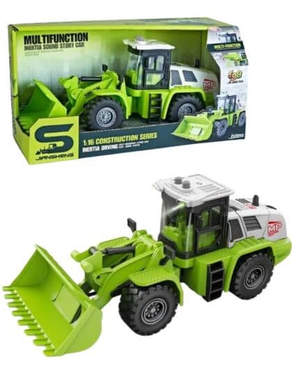 Traktor med frontlaster - leketraktor med lyd og lys for barn