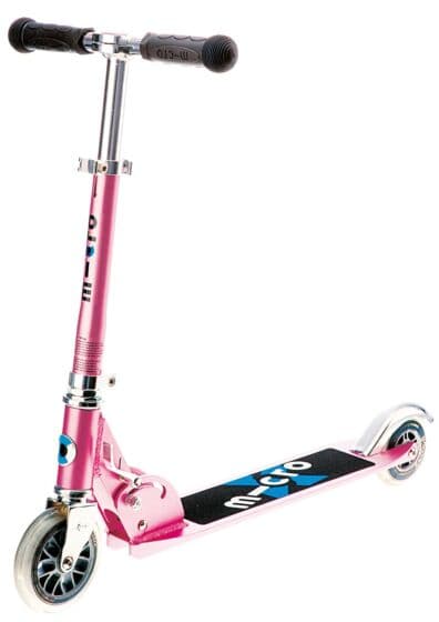 Micro Light Pink sparkesykkel med to hjul og justerbart styre – rosa