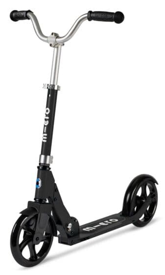 Micro Cruiser Black sparkesykkel for barn - store hjul og ekstra bredt styre