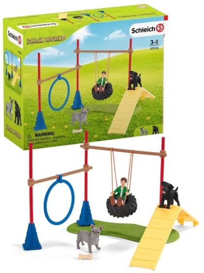 Schleich Farm World Agility-figursett med hundefigurer - 18 deler