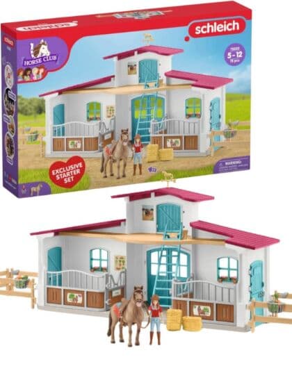 Schleich Horse Club 72222 Stall med figurer og tilbehør - 75 deler
