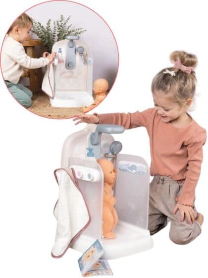 Smoby Baby Nurse Dusj med vannfunksjon og tilbehør