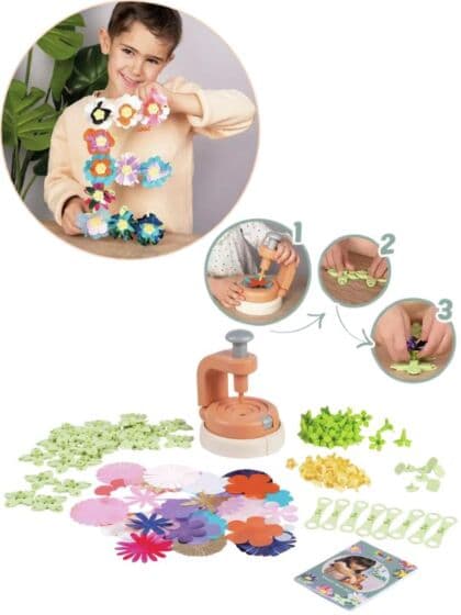 Smoby Crea blomsterdekorasjonssett - med presse, stoff og stilker