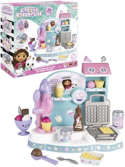 Smoby Gabbys Dukkehus isbutikk - med iskuler, vafler, skjeer og mer