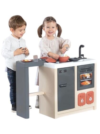 Smoby Kitchen Island lekekjøkken med tilbehør og lyd - 73 cm