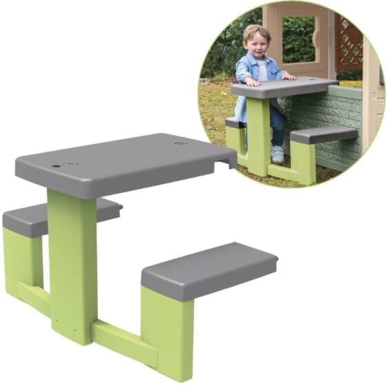 Smoby Piknikbord til lekehus - med to benker