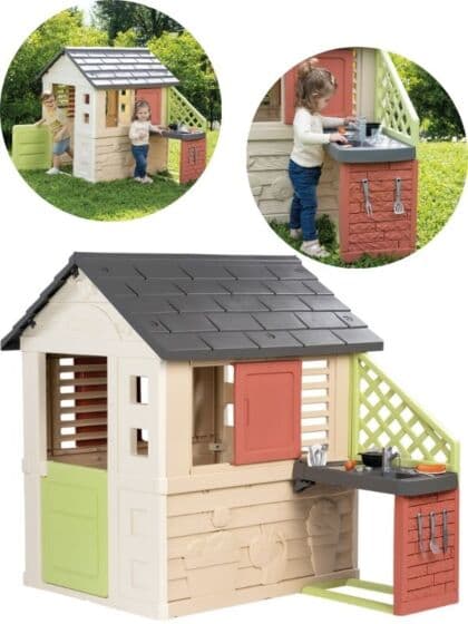 Smoby Nature lekehus med Life utekjøkken